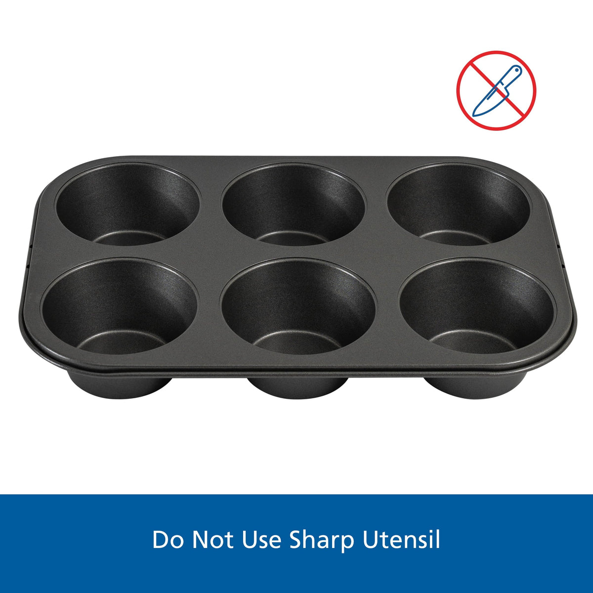 Mainstays 6 Cup Jumbo Muffin Pan, Non-Stick Bakeware,3.4 inch Diameter Cups,Gray,Carbon Steel - Image 6
